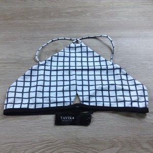 Tavik Rylan Grid Print Halter Swim Top
